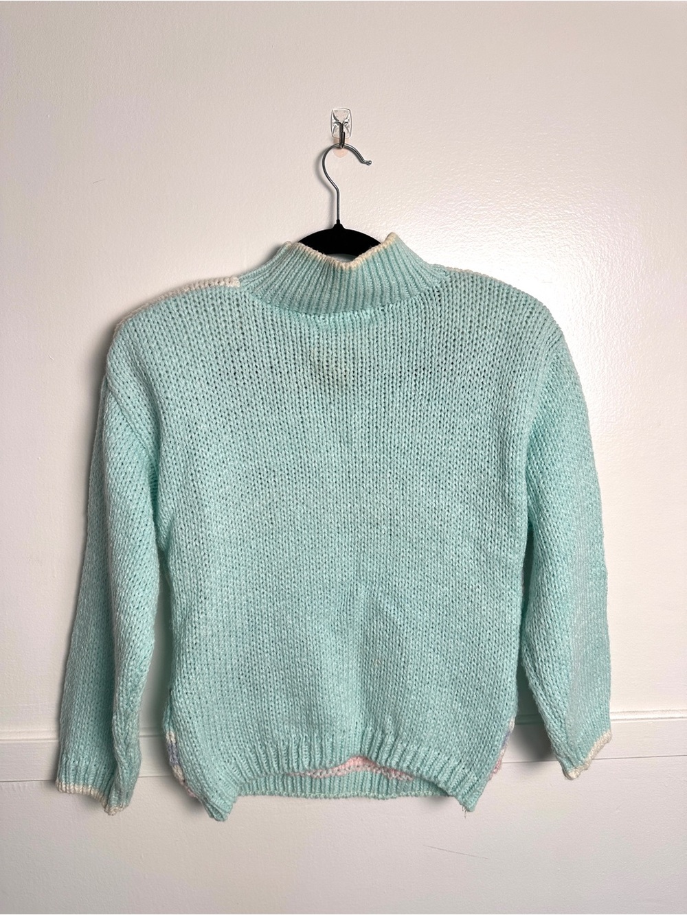 Vintage Hand Knit Jamie Scott pastel blue sweater - Picture 2 of 6